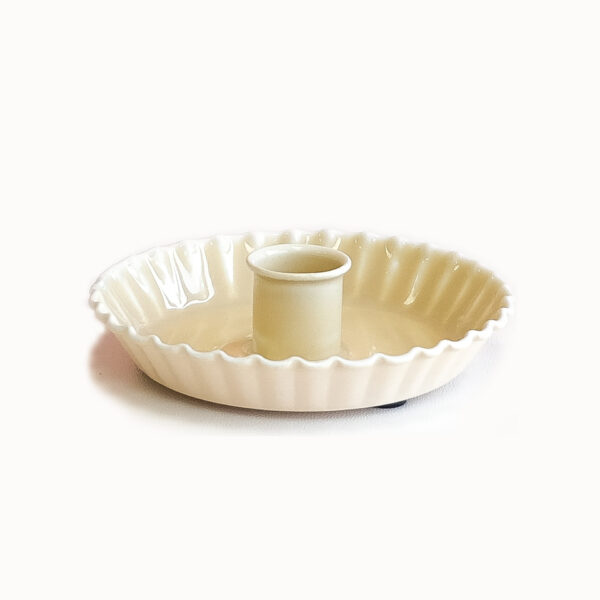 emaille kaarsenhouder beige kandelaar dinerkaars emaille 11 cm weldaad pynappel