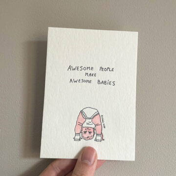 felicitatie geboorte awesome people make awesome babies letterpress kaart