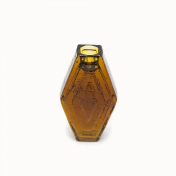 kandelaar dinerkaars gerecycled glas infinite hexagon kleur amber