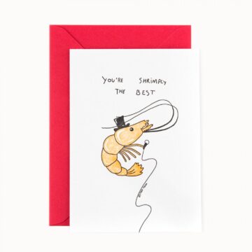 letterpress kaart a6 you're shrimply the best pynappel uden