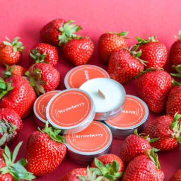 soja geurkaars in blikje nordtrice strawberry aardbei pynappel brievenbus cadeau