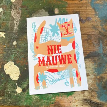 nie mauwe en uw gemak houwe ansichtkaart studio turbo raoul wilke offset print pynappel