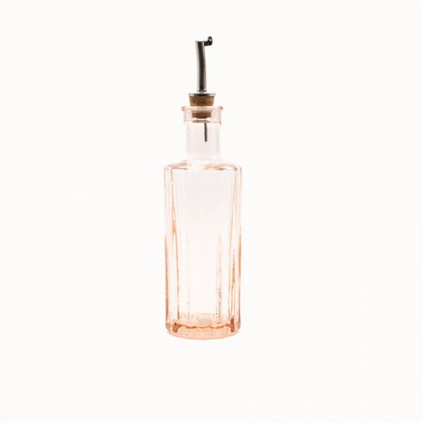 olie azijn fles brut handgemaakt roze gerecycled glas pynappel