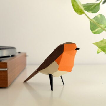 papieren vogel roodborst diy plego pynappel cadeau webshop