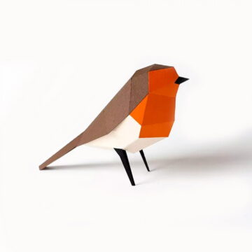 papieren vogel roodborst diy plego pynappel cadeau webshop