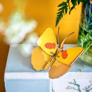 studio roof vlinder muurdecoratie yellow butterfly pynappel brievenbus cadeau